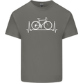 Cycling Heart Beat ECG Bike Bicycle Cyclist Mens Cotton T-Shirt Tee Top Charcoal