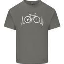Cycling Heart Beat ECG Bike Bicycle Cyclist Mens Cotton T-Shirt Tee Top Charcoal