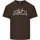 Cycling Heart Beat ECG Bike Bicycle Cyclist Mens Cotton T-Shirt Tee Top Dark Chocolate