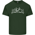 Cycling Heart Beat ECG Bike Bicycle Cyclist Mens Cotton T-Shirt Tee Top Forest Green