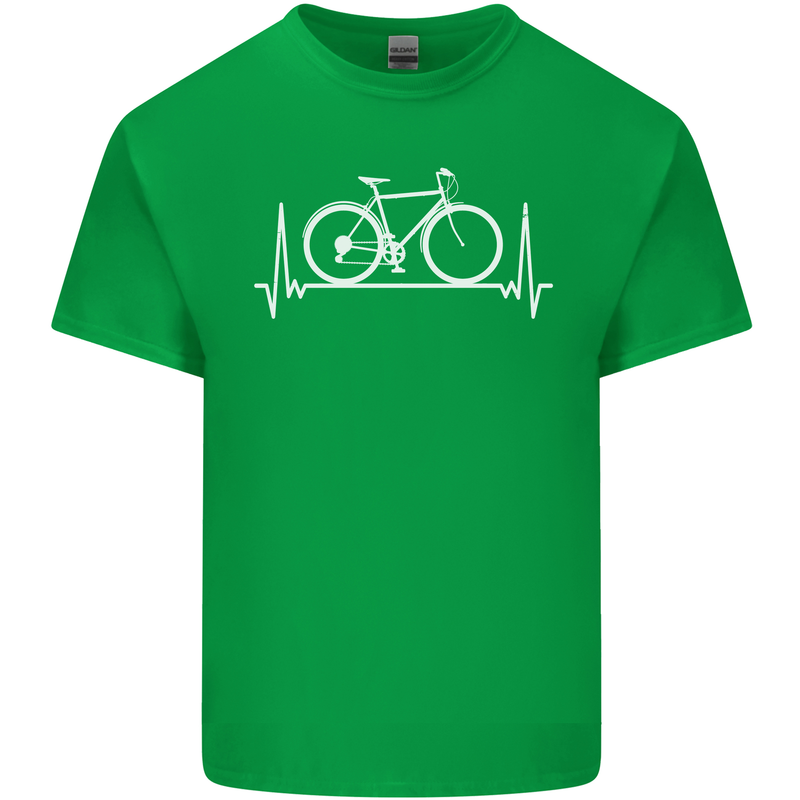 Cycling Heart Beat ECG Bike Bicycle Cyclist Mens Cotton T-Shirt Tee Top Irish Green