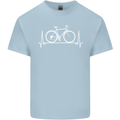 Cycling Heart Beat ECG Bike Bicycle Cyclist Mens Cotton T-Shirt Tee Top Light Blue