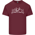 Cycling Heart Beat ECG Bike Bicycle Cyclist Mens Cotton T-Shirt Tee Top Maroon