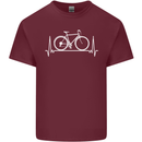 Cycling Heart Beat ECG Bike Bicycle Cyclist Mens Cotton T-Shirt Tee Top Maroon