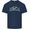 Cycling Heart Beat ECG Bike Bicycle Cyclist Mens Cotton T-Shirt Tee Top Navy Blue