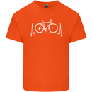Cycling Heart Beat ECG Bike Bicycle Cyclist Mens Cotton T-Shirt Tee Top Orange