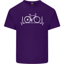 Cycling Heart Beat ECG Bike Bicycle Cyclist Mens Cotton T-Shirt Tee Top Purple