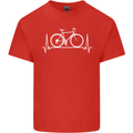 Cycling Heart Beat ECG Bike Bicycle Cyclist Mens Cotton T-Shirt Tee Top Red