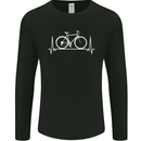 Cycling Heart Beat ECG Bike Bicycle Cyclist Mens Long Sleeve T-Shirt Black