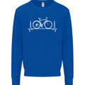 Cycling Heart Beat ECG Bike Bicycle Cyclist Mens Sweatshirt Jumper Royal Blue