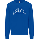 Cycling Heart Beat ECG Bike Bicycle Cyclist Mens Sweatshirt Jumper Royal Blue