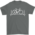 Cycling Heart Beat ECG Bike Bicycle Cyclist Mens T-Shirt 100% Cotton Charcoal