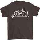 Cycling Heart Beat ECG Bike Bicycle Cyclist Mens T-Shirt 100% Cotton Dark Chocolate
