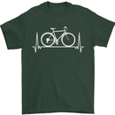 Cycling Heart Beat ECG Bike Bicycle Cyclist Mens T-Shirt 100% Cotton Forest Green