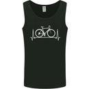 Cycling Heart Beat ECG Bike Bicycle Cyclist Mens Vest Tank Top Black