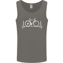 Cycling Heart Beat ECG Bike Bicycle Cyclist Mens Vest Tank Top Charcoal