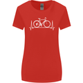 Cycling Heart Beat ECG Bike Bicycle Cyclist Womens Wider Cut T-Shirt Red