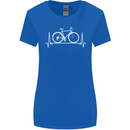 Cycling Heart Beat ECG Bike Bicycle Cyclist Womens Wider Cut T-Shirt Royal Blue