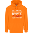 Cycling I Don't Mean to Be Awesome Cyclist Childrens Kids Hoodie Orange