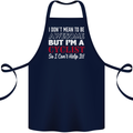 Cycling I Don't Mean to Be Awesome Cyclist Cotton Apron 100% Organic Navy Blue