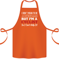 Cycling I Don't Mean to Be Awesome Cyclist Cotton Apron 100% Organic Orange