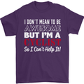 Cycling I Don't Mean to Be Awesome Cyclist Mens T-Shirt Cotton Gildan Purple