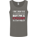 Cycling I Don't Mean to Be Awesome Cyclist Mens Vest Tank Top Charcoal