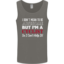 Cycling I Don't Mean to Be Awesome Cyclist Mens Vest Tank Top Charcoal