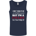Cycling I Don't Mean to Be Awesome Cyclist Mens Vest Tank Top Navy Blue