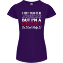 Cycling I Don't Mean to Be Awesome Cyclist Womens Petite Cut T-Shirt Purple