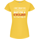 Cycling I Don't Mean to Be Awesome Cyclist Womens Petite Cut T-Shirt Yellow