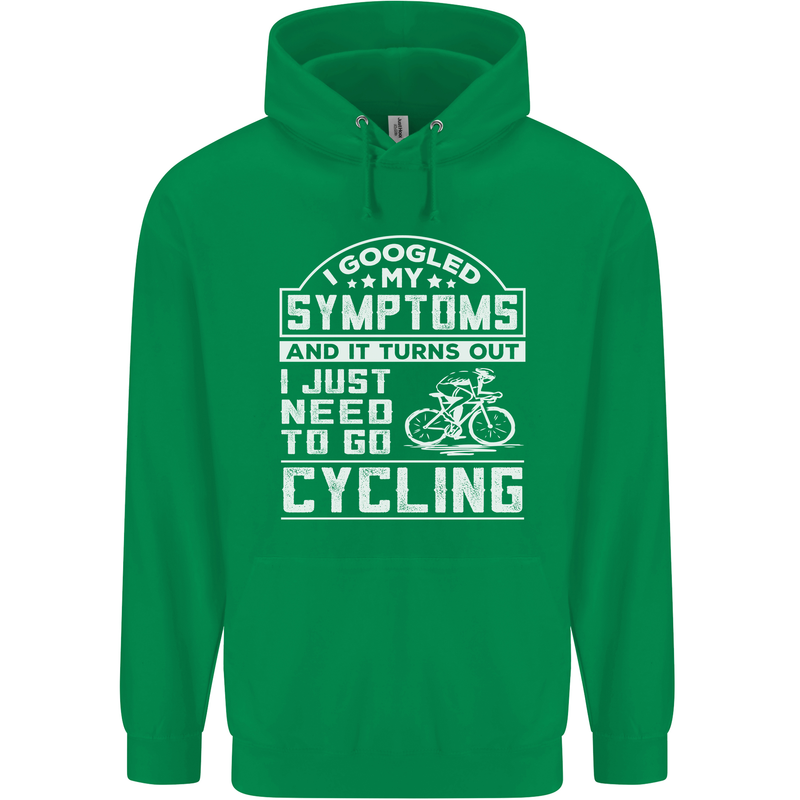 Cycling I Googled My Symptoms Cyclist Funny Childrens Kids Hoodie Irish Green