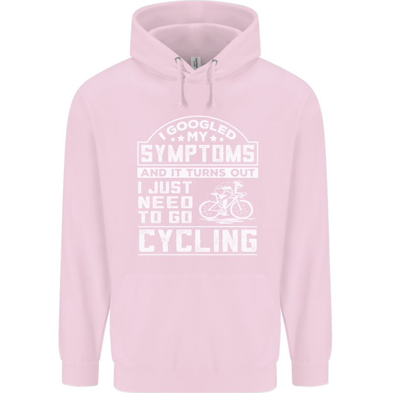 Cycling I Googled My Symptoms Cyclist Funny Childrens Kids Hoodie Light Pink