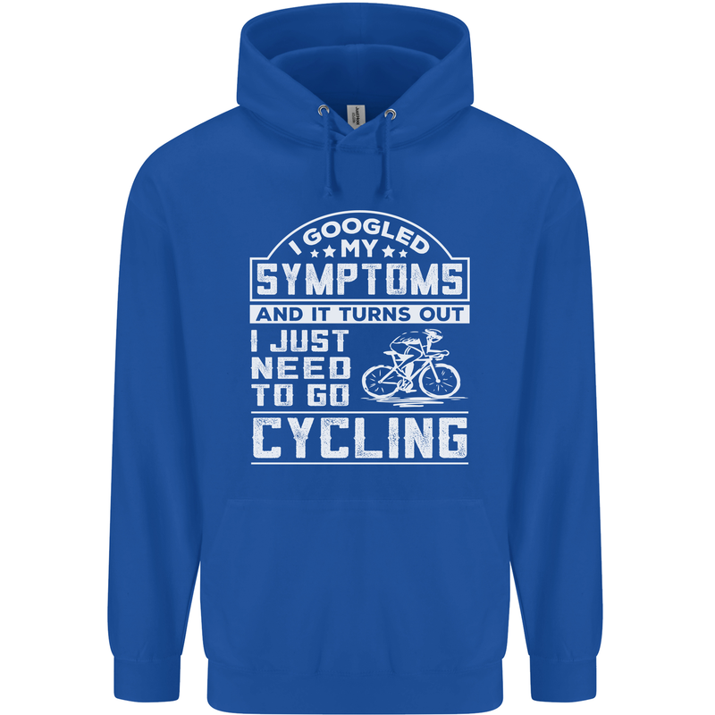 Cycling I Googled My Symptoms Cyclist Funny Childrens Kids Hoodie Royal Blue