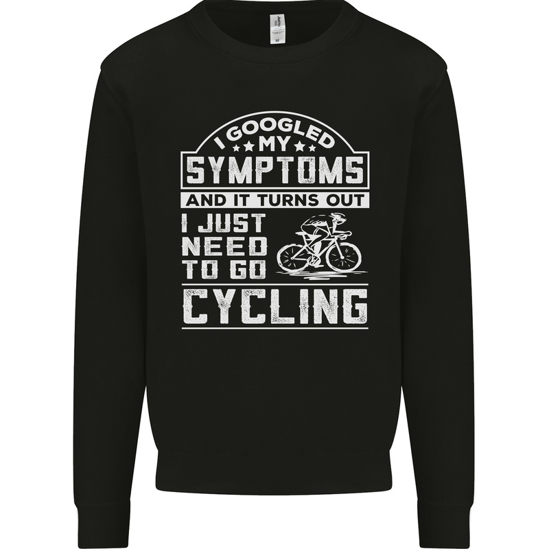 Cycling I Googled My Symptoms Cyclist Funny Kids Sweatshirt Jumper Black