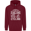 Cycling I Googled My Symptoms Cyclist Funny Mens 80% Cotton Hoodie Maroon