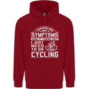 Cycling I Googled My Symptoms Cyclist Funny Mens 80% Cotton Hoodie Red