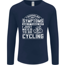Cycling I Googled My Symptoms Cyclist Funny Mens Long Sleeve T-Shirt Navy Blue
