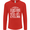 Cycling I Googled My Symptoms Cyclist Funny Mens Long Sleeve T-Shirt Red