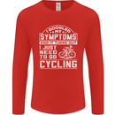 Cycling I Googled My Symptoms Cyclist Funny Mens Long Sleeve T-Shirt Red