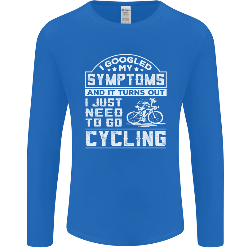 Cycling I Googled My Symptoms Cyclist Funny Mens Long Sleeve T-Shirt Royal Blue