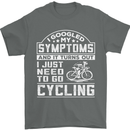 Cycling I Googled My Symptoms Cyclist Funny Mens T-Shirt Cotton Gildan Charcoal