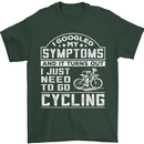Cycling I Googled My Symptoms Cyclist Funny Mens T-Shirt Cotton Gildan Forest Green