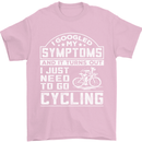 Cycling I Googled My Symptoms Cyclist Funny Mens T-Shirt Cotton Gildan Light Pink