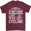 Cycling I Googled My Symptoms Cyclist Funny Mens T-Shirt Cotton Gildan Maroon