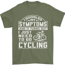 Cycling I Googled My Symptoms Cyclist Funny Mens T-Shirt Cotton Gildan Military Green