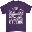 Cycling I Googled My Symptoms Cyclist Funny Mens T-Shirt Cotton Gildan Purple