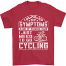 Cycling I Googled My Symptoms Cyclist Funny Mens T-Shirt Cotton Gildan Red
