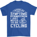 Cycling I Googled My Symptoms Cyclist Funny Mens T-Shirt Cotton Gildan Royal Blue