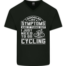 Cycling I Googled My Symptoms Cyclist Funny Mens V-Neck Cotton T-Shirt Black